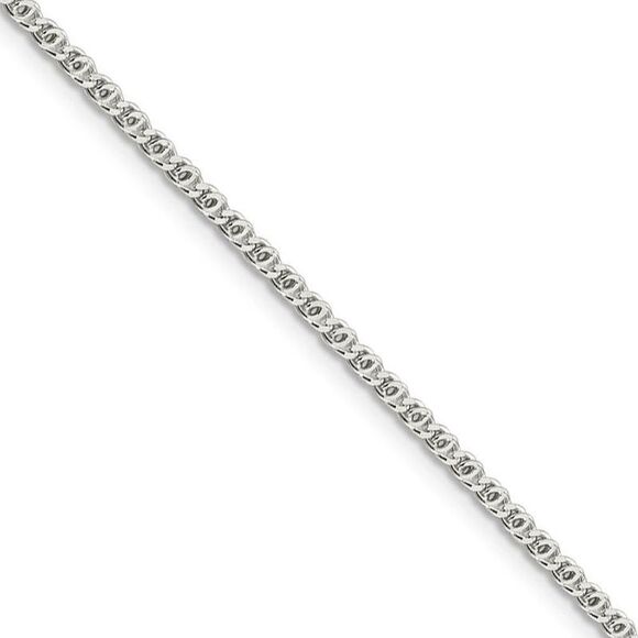 2mm, Sterling Silver Fancy Solid Anchor Chain Necklace, 24 Inch - Picture 1 of 8